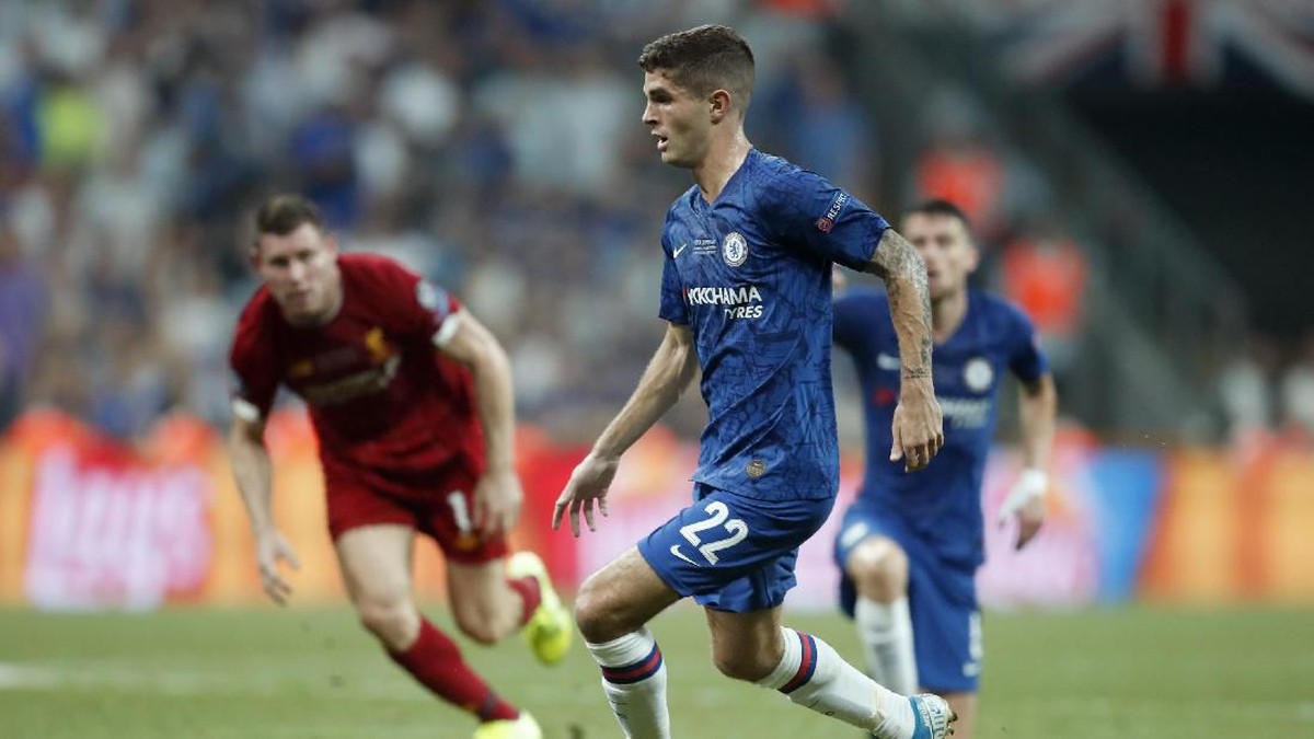 Christian Pulisic tampil oke saat Chelsea dikalahkan Liverpool di Piala Super Eropa (AP Photo/Thanassis Stavrakis)