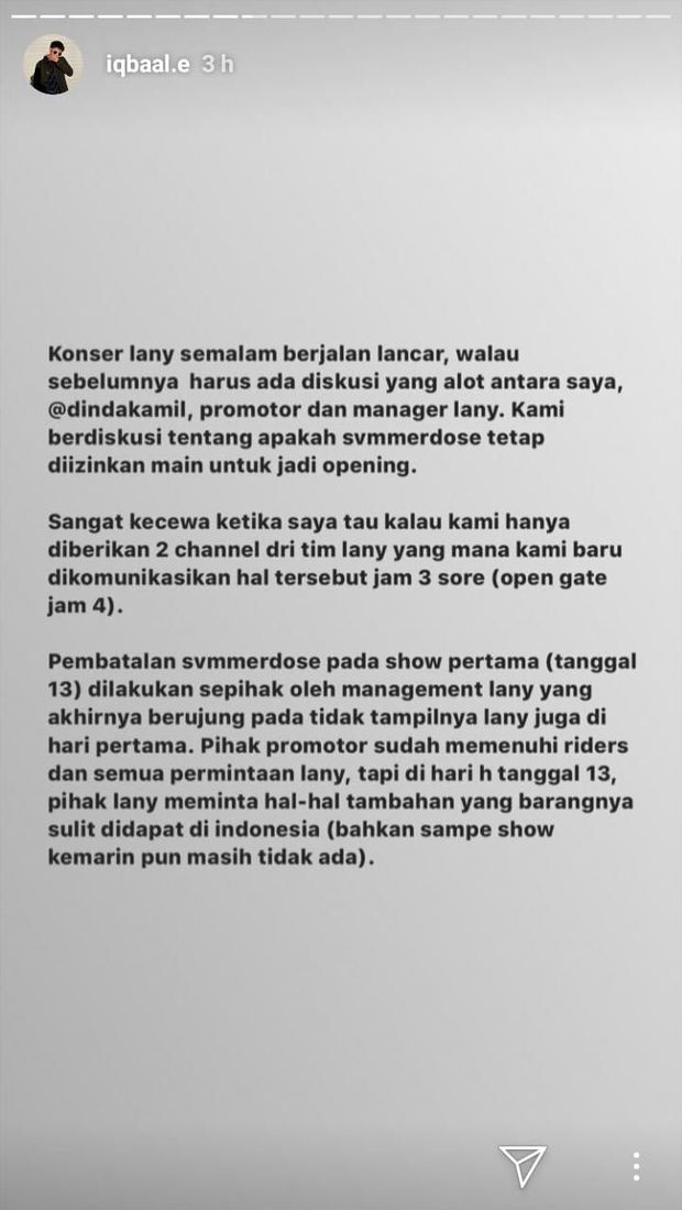 Insta Story Iqbaal Ramadhan
