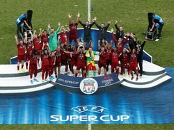 Liverpool menjuarai Piala Super Eropa 2019 setelah menaklukkan Chelsea lewat adu penalti. Reuters/Kemal Aslan.