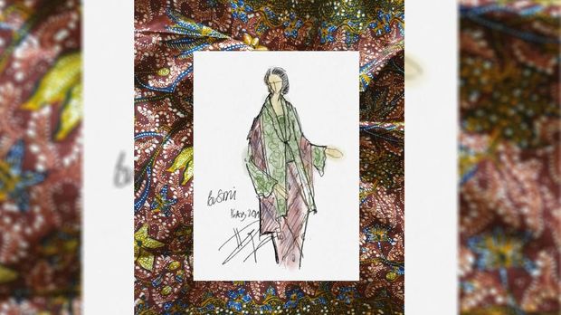 Sketsa kebaya Sri Mulyani