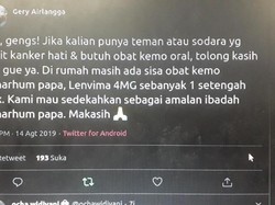 Baik Banget! Netizen Sumbangkan Obat Kanker Hati Bagi yang Membutuhkan