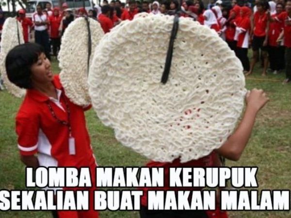 Sebelum Lomba Makan Kerupuk 17 Agustus, Intip Dulu Meme Kocaknya!