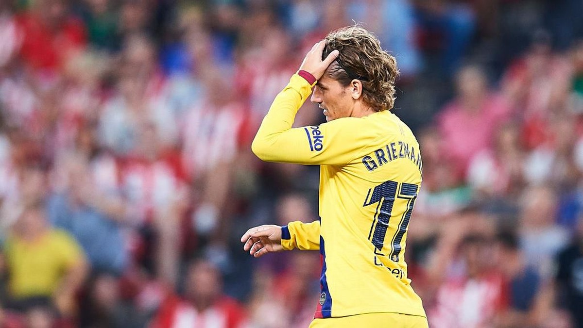 Antoine Griezmann di laga melawan Athletic Bilbao. (Foto: Juan Manuel Serrano Arce/Getty Images)