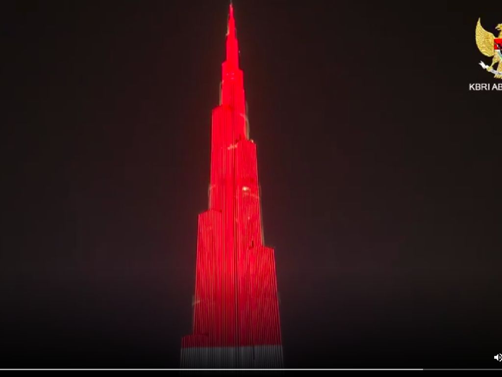 Bangga! Saat Merah Putih Selimuti Burj Khalifa di Dubai