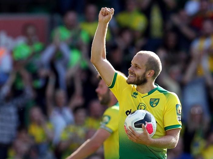 Teemu Pukki mencetak hat-trick untuk Norwich City saat mengalahkan Newcastle United 3-1 di Liga Inggris. (Foto: Chris Radburn/Reuters)