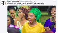Ekspresi fans Liverpool melihat blunder Adrian. (dok. Internet)