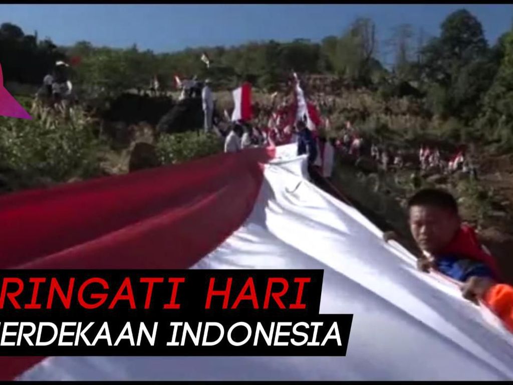 Merah Putih Sepanjang 400 Meter Terbentang di Bukit Tokka Merah Putih Sepanjang 400 Meter Terbentang di Bukit Tokka