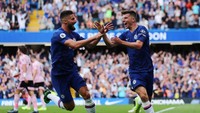 Chelsea unggul duluan di menit ketujuh lewat gol Mason Mount. REUTERS/Eddie Keogh.