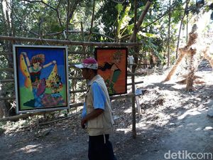 Warga Onggopatran Gelar Pameran Seni Rupa di Pinggir Sungai