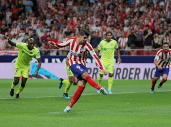 Atletico Madrid mengawali Liga Spanyol 2019/2020 dengan positif. Atletico menang 1-0 atas Getafe berkat gol Alvaro Morata. REUTERS/Sergio Perez.