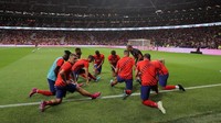 Dalam pertandingan di Wanda Metropolitano, Senin (19/8/2019) dini hari WIB, Atletico langsung menurunkan sejumlah pemain barunya. REUTERS/Sergio Perez.