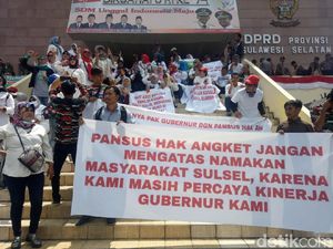Massa Pro-Nurdin Abdullah Demo di DPRD Sulsel, Tolak Wacana Pemakzulan