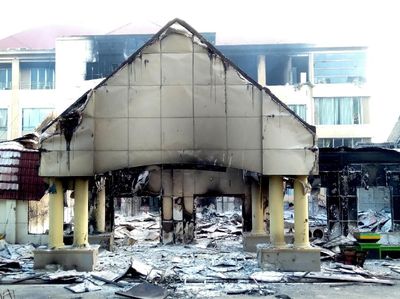 Dampak Kerusakan Usai Aksi Massa di Manokwari