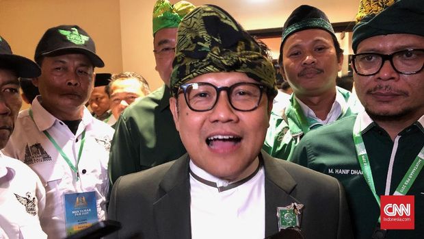 Ketua Umum PKB Muhaimin Iskandar atau Cak Imin di arena Muktamar PKB, Selasa (20/8)