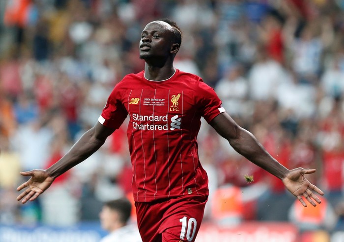 Soccer Football - UEFA Super Cup - Liverpool v Chelsea - Vodafone Arena, Istanbul, Turkey - August 14, 2019  Liverpools Sadio Mane celebrates scoring their first goal   REUTERS/Kemal Aslan