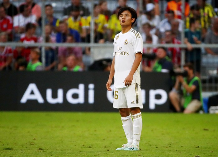 Soccer Football - Audi Cup - Real Madrid v Tottenham Hotspur - Allianz Arena, Munich, Germany - July 30, 2019  Real Madrids Takefusa Kubo  REUTERS/Michael Dalder