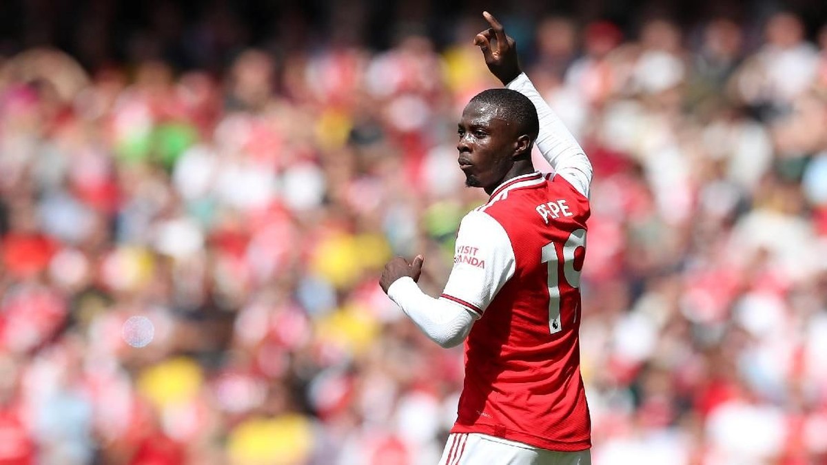 Nicolas Pepe jadi starter lawan Liverpool (Action Images via Reuters/Peter Cziborra)