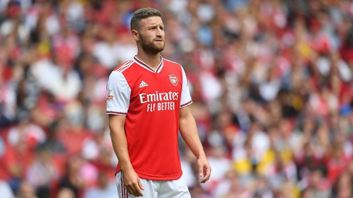 LONDON, ENGLAND - JULY 28: Shkodran Mustafi of Arsenal looks on during the Emirates Cup match between Arsenal and Olympique Lyonnais at the Emirates Stadium on July 28, 2019 in London, England. (Photo by Michael Regan/Getty Images)