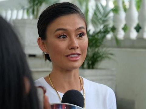 Agnez Mo di Istana Negara bertemu dengan Jokowi. (Andhika Prasetia/detikcom)