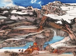 100 Lukisan Mahakarya Pelukis Lu Tianning Mejeng di Jakarta