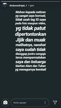 Insta story dari Dody Soedrajat, Ayah Vanessa Angel