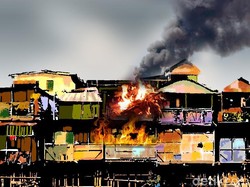 Kebakaran di Permukiman Padat Paseban Jakpus, Api Masih Menyala