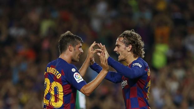 Antoine Griezmann cetak dua gol dan satu assist saat melawan Real Betis.