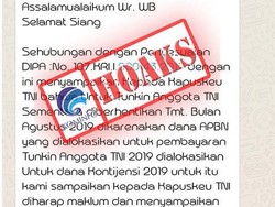 Kemhan: Kabar Tunjangan Kinerja Anggota TNI Disetop Hoax!