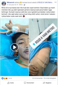 Unggahan Niko di Facebook yang viral.