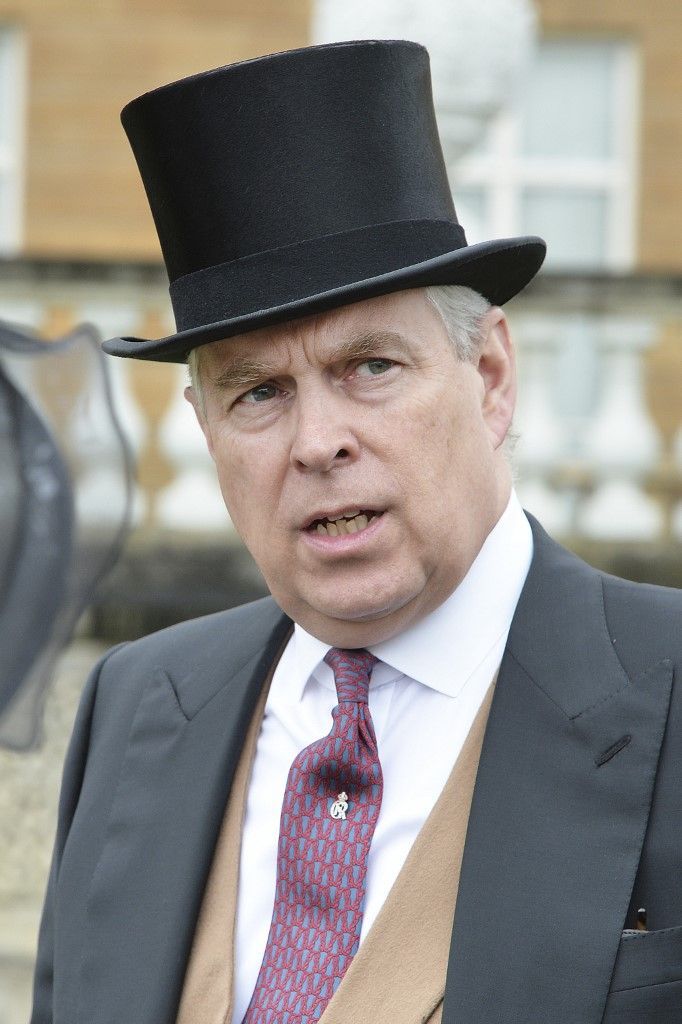 (FILES) In this file photo taken on May 10, 2016 Britain's Prince Andrew, Duke of York (C) speaks to guests in the garden of Buckingham Palace in London as up to 8,000 guests attend the first royal garden party of the year on May 10, 2016. - Britain's Prince Andrew has said on August 18, 2019 he was 