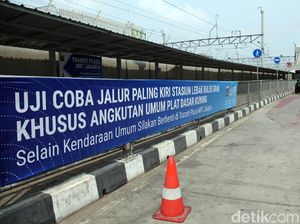 Uji Coba Jalur Angkutan Umum di Stasiun MRT Lebak Bulus