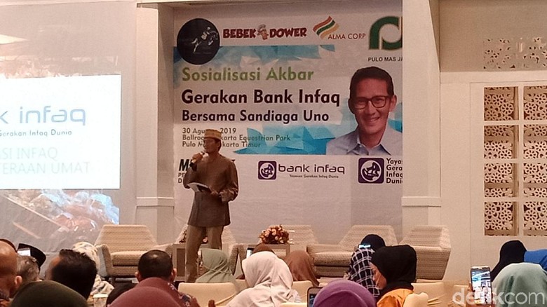 Sandiaga Uno menyosialisasikan gerakan organisasi Bank Infaq di wilayah Jakarta Timur Sandiaga Sosialiasi Bank Infaq: Terobosan Kasatmata Atasi Masalah