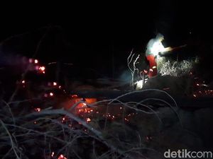 Hutan Konservasi di Kaki Gunung Bawakaraeng Sulsel Terbakar