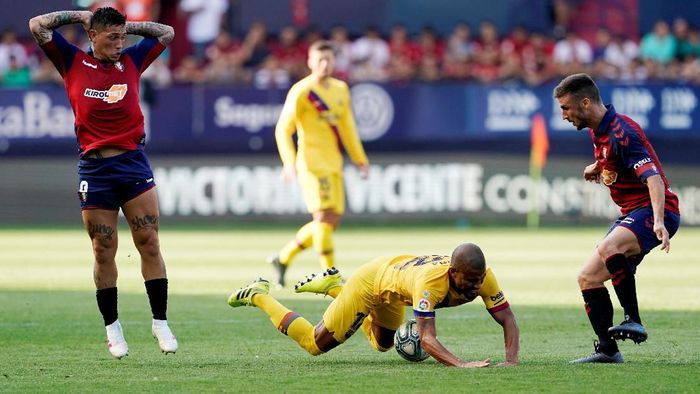 Barcelona ditahan Osasuna 2-2 di pekan ketiga Liga Spanyol 2019/2020. (Foto: Vincent West/REUTERS)