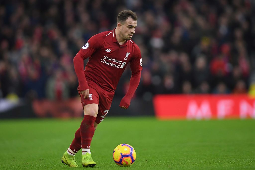 BRIGHTON, ENGLAND - JANUARY 12: Xherdan Shaqiri of Liverpool in action during the Premier League match between Brighton & Hove Albion and Liverpool FC at American Express Community Stadium on January 12, 2019 in Brighton, United Kingdom. (Photo by Mike Hewitt/Getty Images)