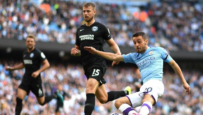 Manchester City menang telak 4-0 atas Brighton di lanjutan Liga Inggris. (Foto: Shaun Botterill/Getty Images)