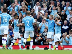 Tuan rumah langsung memberikan pukulan ke tamunya di menit kedua, kala Kevin de Bruyne membuka skor. REUTERS/Jon Super.