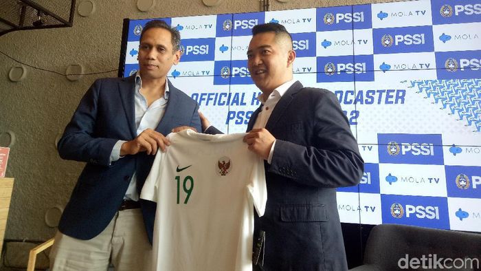 PSSI dan Mola TV sepakat mengenai hak siar laga Timnas Indonesia. (Foto: Amalia Dwi Septi/detikcom) PSSI dan Mola TV sepakat mengenai hak siar laga Timnas Indonesia. (Foto: Amalia Dwi Septi/detikcom)