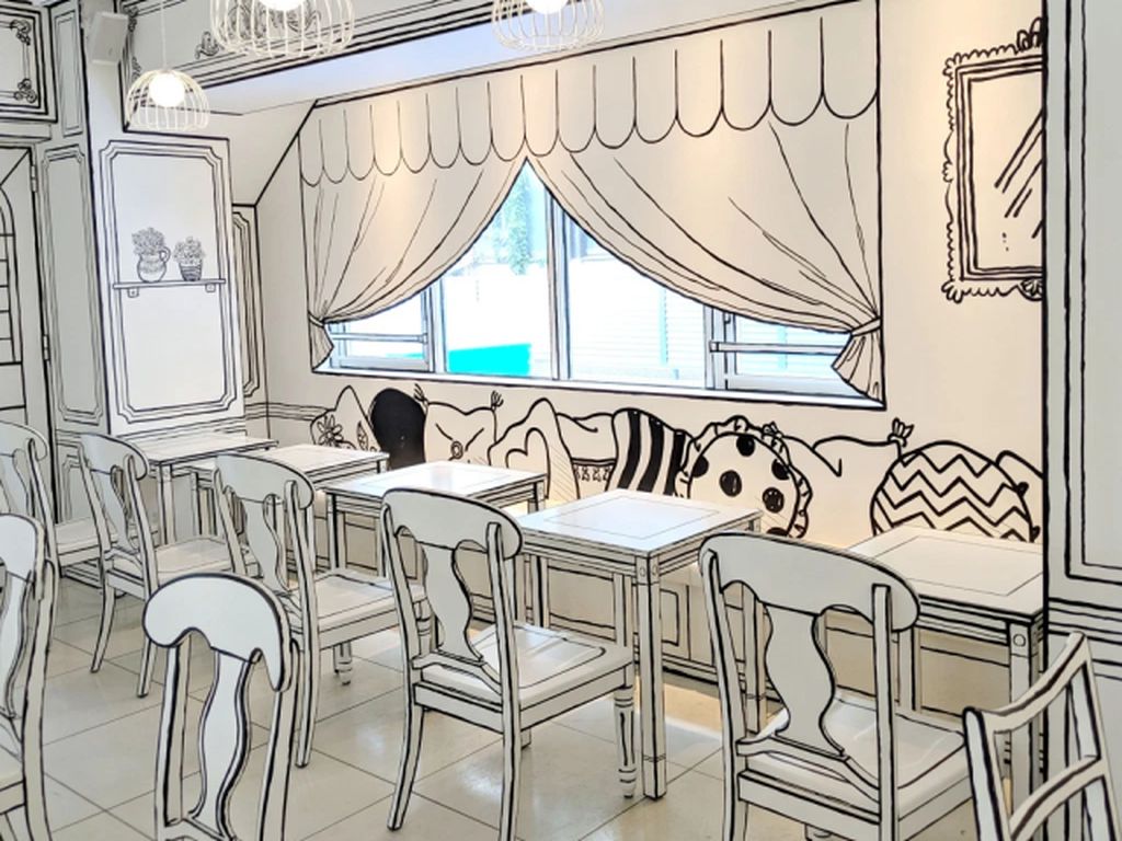 Kafe 2 Dimensi Ini Bikin Pengunjung Serasa Bersantap di Dunia Kartun