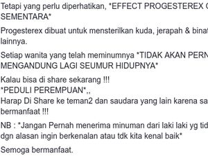 Hoax Obat Progesterex Bisa Bikin Wanita Mandul Permanen Kembali Viral