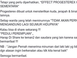 Hoax Obat Progesterex Bisa Bikin Wanita Mandul Permanen Kembali Viral