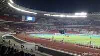 Suasana di Stadion Utama Gelora Bung Karno nampak sepi saat pertandingan Indonesia kontra Thailand dalam Kualifikasi Piala Dunia 2022 berlangsung pada Selasa (10/9) malam. Kondisi tersebut tentunya berbeda jika dibandingkan dengan pekan lalu saat Indonesia menjamu Malaysia. Randy Prasatya/Dok. Detikcom.