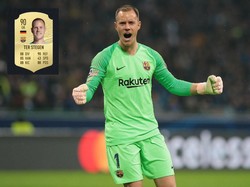 Marc-Andre Ter Stegen mengawali daftar 10 besar pemain dengan ranking paling tinggi di FIFA 20. Dia menjadi salah satu dari dua kiper dalam daftar ini (ist.)