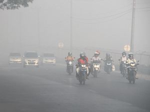 Hati-Hati Naik Motor di Tengah Kabut Asap, Ini Tipsnya