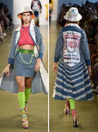Cerita di Balik Baju Karung Terigu Segitiga Biru di New York Fashion Week