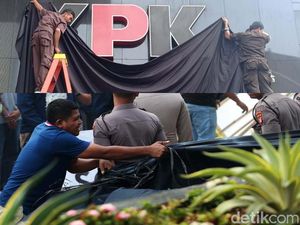 Before-After Kain Hitam Penutup Logo KPK