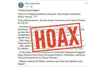 Hoax! Broadcast BJ Habibie Donorkan Kornea ke Thareq Habibie Tidak Benar Hoax! Broadcast BJ Habibie Donorkan Kornea ke Thareq Habibie Tidak Benar