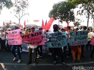 Video Demo KPK, Massa Teriakkan Dukung Revisi UU dan Pimpinan Baru