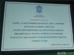 Pantura Rembang Ditutup Jelang Tahlilan 40 Hari Wafat Mbah Moen