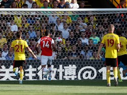 Dua Gol Aubameyang Buat Arsenal Ungguli Watford di Babak I